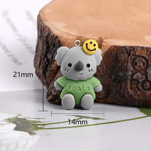 10Pcs Animal Resin Charms Smiling Face Pendant C678