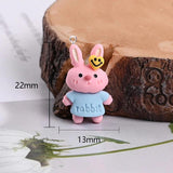 10Pcs Animal Resin Charms Smiling Face Pendant C678