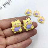 10pcs Funny Cat Charms Resin Pendant DIY Jewelry Making C1211