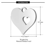 10pcs 316L Stainless Steel Heart Floating Charm DIY Jewelry Making