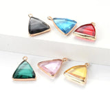 10pcs Colorful Crystal Charms Triangle Pendant 16x22mm