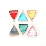 10pcs Colorful Crystal Charms Triangle Pendant 16x22mm