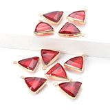 10pcs Colorful Crystal Charms Triangle Pendant 16x22mm