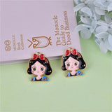10Pcs Princess Cartoon Girl Enamel Charms Oil Drop Alloy Pendants
