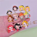 10Pcs Princess Cartoon Girl Enamel Charms Oil Drop Alloy Pendants