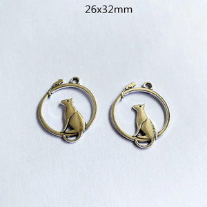 30pcs Cat And Mouse Charms Pendant DIY Simple Necklace Accessory
