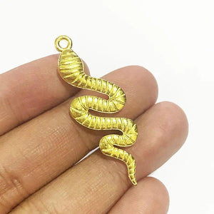6pcs/Lot Snake Charms Golden Pendants for DIY Women Earring Necklace