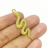 6pcs/Lot Snake Charms Golden Pendants for DIY Women Earring Necklace