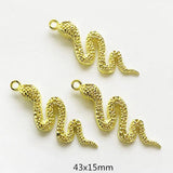 6pcs/Lot Snake Charms Golden Pendants for DIY Women Earring Necklace