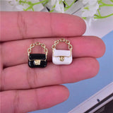 10Pcs 3D Handbag Enamel Charms for Jewelry Making DIY Accessories