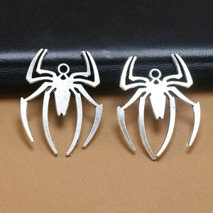 15Pcs/lot Spider Halloween Tibetan Silver Pendants DIY Necklace Findings