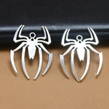 15Pcs/lot Spider Halloween Tibetan Silver Pendants DIY Necklace Findings