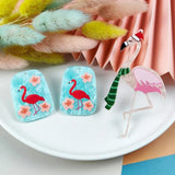 10pcs Flamingo Acrylic Charms for DIY Jewelry Making