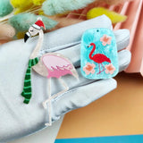 10pcs Flamingo Acrylic Charms for DIY Jewelry Making