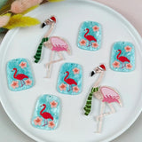 10pcs Flamingo Acrylic Charms for DIY Jewelry Making