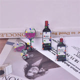 10Pcs Christmas Red Wine Bottle Glass Charms for DIY Jewelry Making