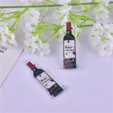 10Pcs Christmas Red Wine Bottle Glass Charms for DIY Jewelry Making