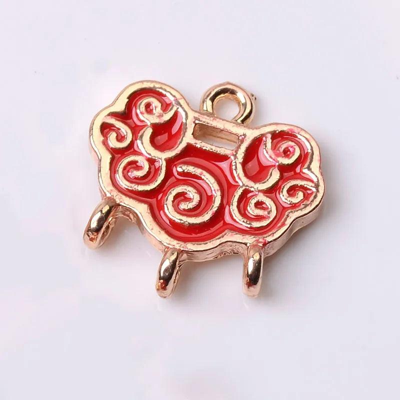 10 PCS Chinese Style Metal Charms for DIY Jewelry Making