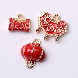 10 PCS Chinese Style Metal Charms for DIY Jewelry Making