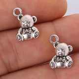 24pcs Bow Bears DIY Couples Pendant Necklace Keychain Earrings