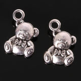 24pcs Bow Bears DIY Couples Pendant Necklace Keychain Earrings