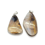 Stripe Agate Square Pendant Self Polished Charm Necklace