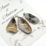 Stripe Agate Square Pendant Self Polished Charm Necklace