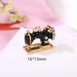 10Pcs Enamel Crystal Sewing Machine Charms Metal Pendants for Jewelry Making
