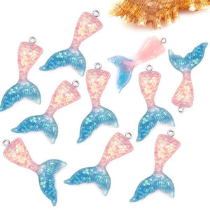 10pcs Mermaid Tail Charms Pendant DIY Jewelry Making Accessories