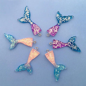10pcs Mermaid Tail Charms Pendant DIY Jewelry Making Accessories
