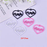 10Pcs Hollow Fire Heart Charms for Jewelry Making