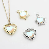 Zinc Alloy Drill Crown Heart Charms Pendant 6pcs DIY Jewelry Making