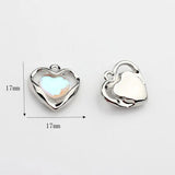 Zinc Alloy Drill Crown Heart Charms Pendant 6pcs DIY Jewelry Making