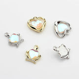 Zinc Alloy Drill Crown Heart Charms Pendant 6pcs DIY Jewelry Making