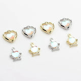 Zinc Alloy Drill Crown Heart Charms Pendant 6pcs DIY Jewelry Making