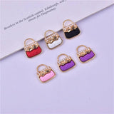 10Pcs Enamel Bowknot Handbag Charms for Jewelry Making DIY