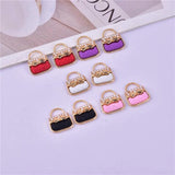 10Pcs Enamel Bowknot Handbag Charms for Jewelry Making DIY