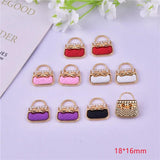 10Pcs Enamel Bowknot Handbag Charms for Jewelry Making DIY
