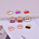 10Pcs Enamel Bowknot Handbag Charms for Jewelry Making DIY
