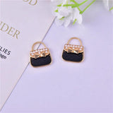 10Pcs Enamel Bowknot Handbag Charms for Jewelry Making DIY