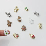 Zinc Alloy Mini Rabbit Bear Charms 6pcs/lot for DIY Earrings Making