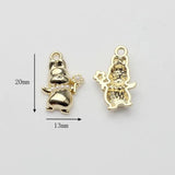 Zinc Alloy Mini Rabbit Bear Charms 6pcs/lot for DIY Earrings Making