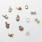 Zinc Alloy Mini Rabbit Bear Charms 6pcs/lot for DIY Earrings Making