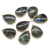 2pcs Labradorite Water Drop Charms Pendants for Jewelry Making