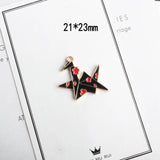 10pcs/lot Thousand Paper Crane Enamel Charms Make A Wish Alloy Pendant Earring