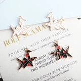 10pcs/lot Thousand Paper Crane Enamel Charms Make A Wish Alloy Pendant Earring