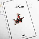 10pcs/lot Thousand Paper Crane Enamel Charms Make A Wish Alloy Pendant Earring