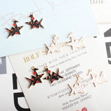 10pcs/lot Thousand Paper Crane Enamel Charms Make A Wish Alloy Pendant Earring