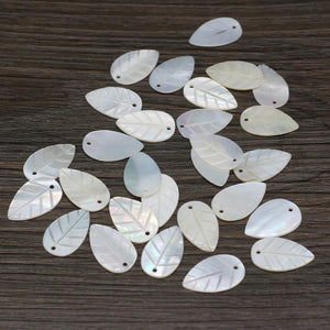 20Pcs Shell Leaf Beads for DIY Jewelry Making