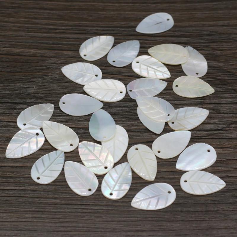 20Pcs Shell Leaf Beads for DIY Jewelry Making